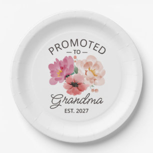 Promoted To Grandma Est 2027 New Nana VI Paper Plate