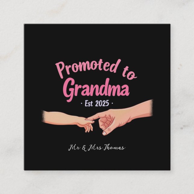 Promoted to Grandma Established 2025 Announcement (Front)