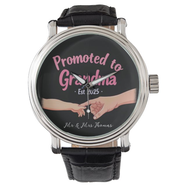 Promoted to Grandma Established 2025 Announcement Watch (Front)