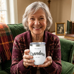Promoted To Grandma Established Custom Year White