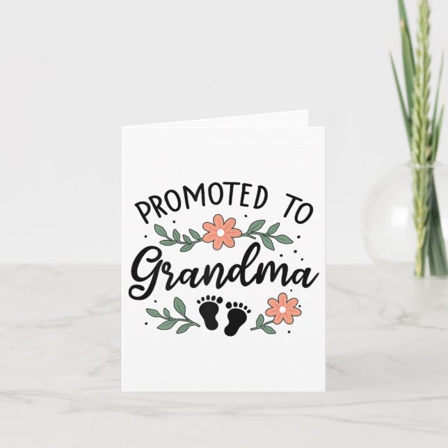 Promoted To Grandma - Funny First Grandchild Annou Card (Front)