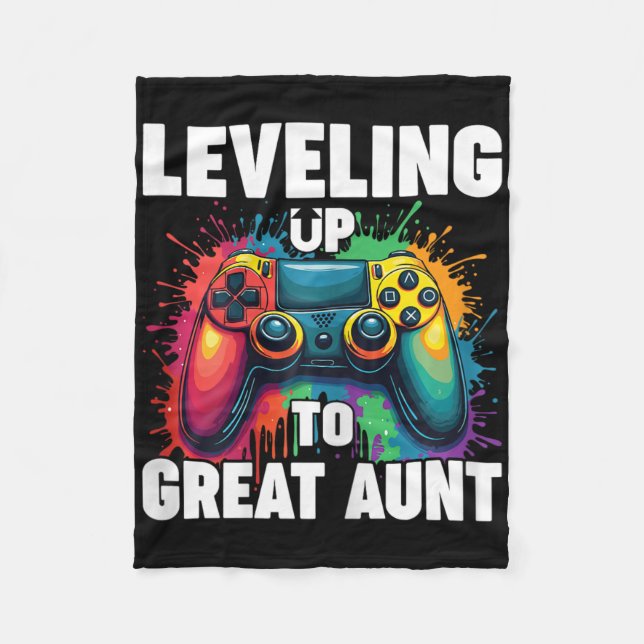 Promoted To Grandma Gender Reveal Levelling Up To  Fleece Blanket (Front)