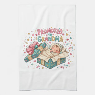 Promoted to Grandma Gift Tea Towel