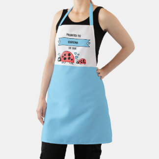Promoted to grandma ladybugs blue apron