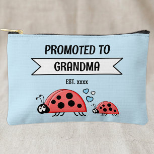 Promoted to Grandma ladybugs est year blue Accessory Pouch