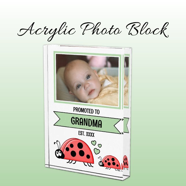 Promoted to grandma ladybugs green photo block (Creator Uploaded)