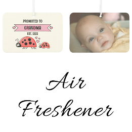 Promoted to grandma ladybugs photo pink car air freshener