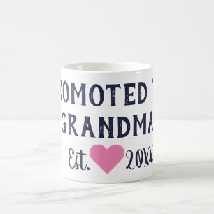 Promoted To Grandma Navy & Bright Pink Mug