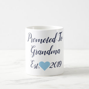 Promoted To Grandma Navy & Light Blue Mug