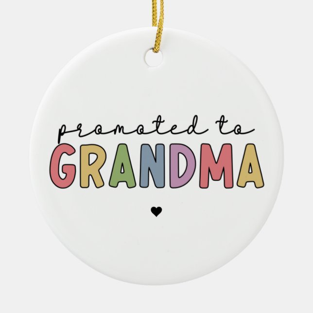 Promoted to Grandma New Grandma to be gifts Ceramic Tree Decoration (Front)
