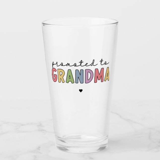 Promoted to Grandma New Grandma to be gifts Glass (Front)