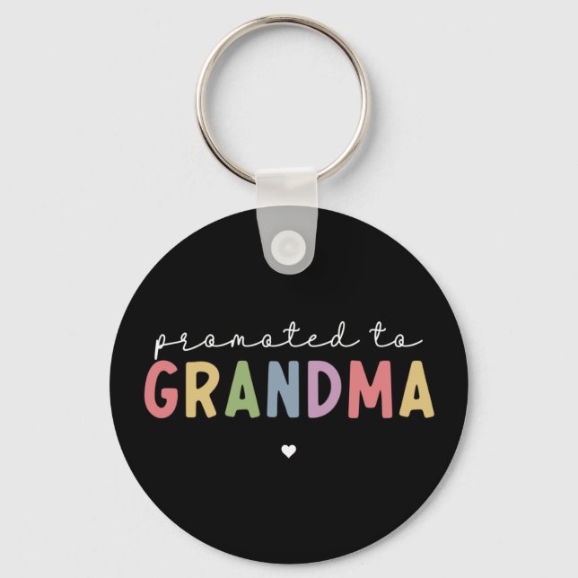 Promoted to Grandma New Grandma to be gifts Key Ring (Front)