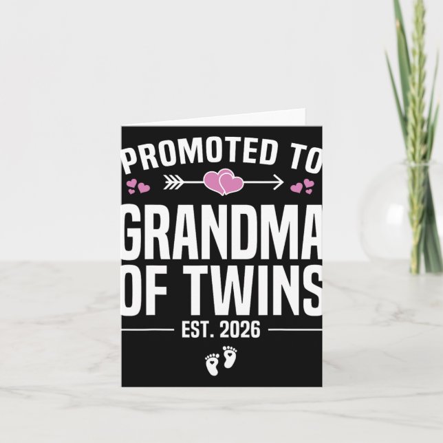 Promoted To Grandma Of Twins 2026 New Grandma Moth Card (Front)