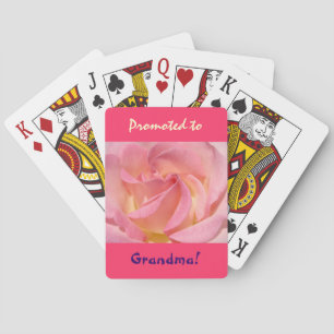 Promoted to Grandma! Playing Cards Pink Rose
