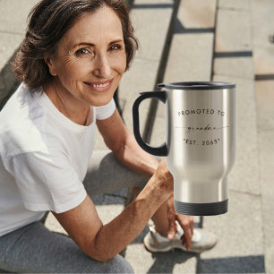Promoted to Grandma Pregnancy Announcement Travel Mug