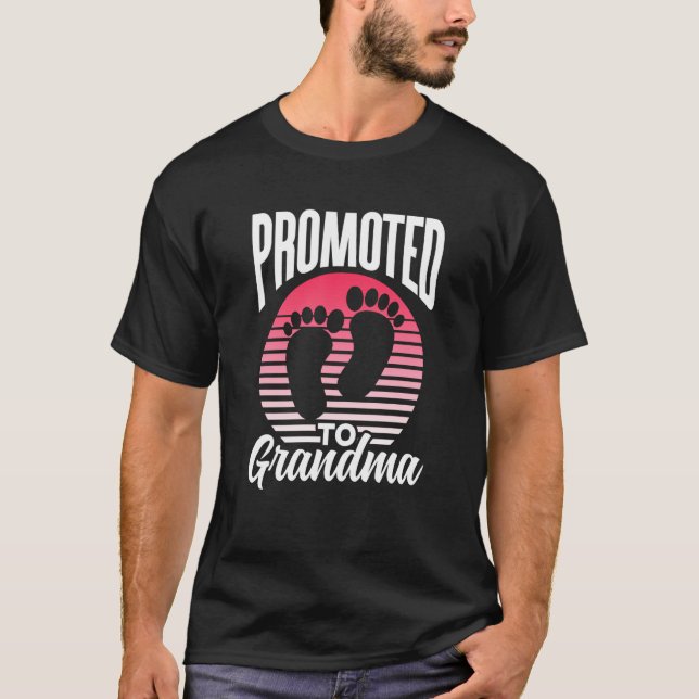 Promoted To Grandma Pregnant First Time Grandparen T-Shirt (Front)