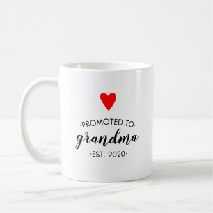 Promoted to Grandma Red Heart Simple Coffee Mug