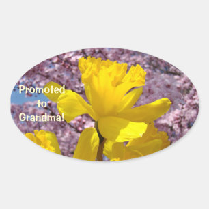 Promoted to Grandma stickers seals Daffodils