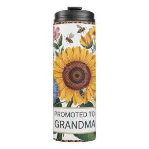 Promoted To Grandma Sunflower Thermal Tumbler
