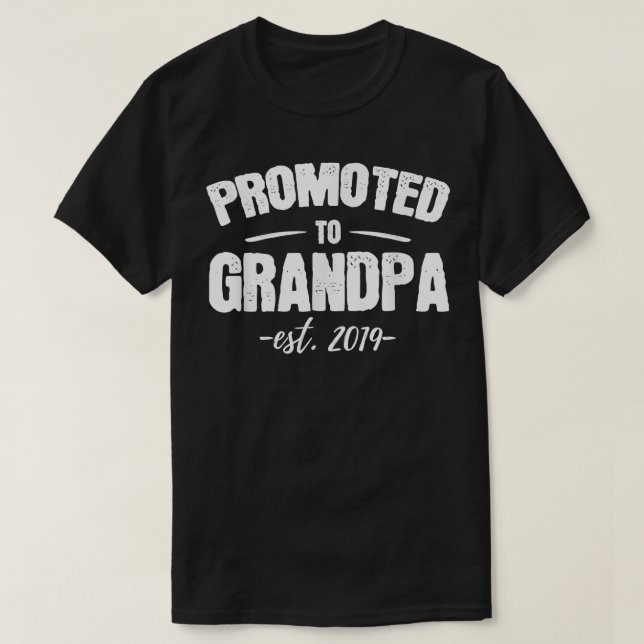 Promoted to Grandpa 2019 New Grandfather to be Gif T-Shirt (Design Front)