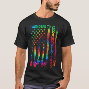 Promoted To Grandpa 2021 Tie Dye First Time New Da T-Shirt