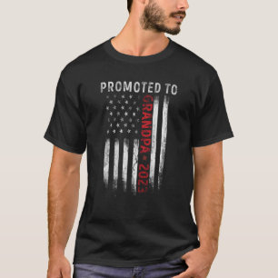 Promoted To Grandpa 2023 US Flag New Grandfather P T-Shirt