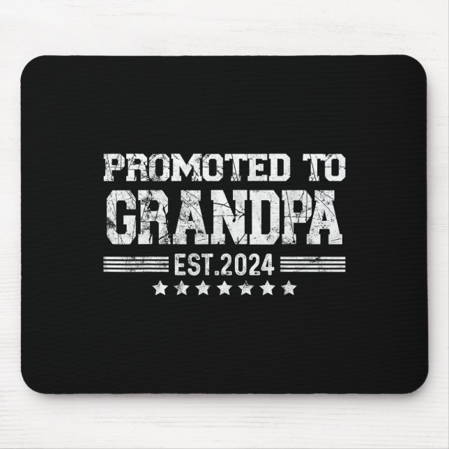 Promoted To Grandpa 2024 Soon To Be Funny New Dad  Mouse Mat (Front)