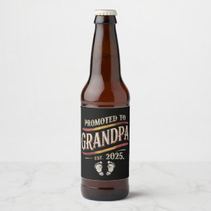 Promoted To Grandpa 2025 Grandpa est 2025 Beer Bottle Label