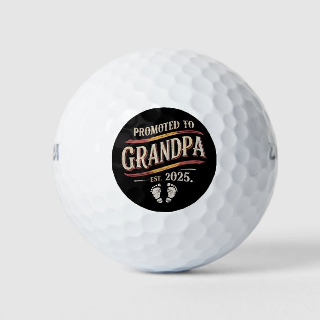 Promoted To Grandpa 2025 Grandpa est 2025  Golf Balls (Front)