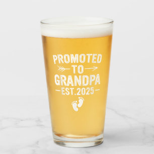 Promoted To Grandpa 2025 Grandpa est 2025 Grandpa Glass