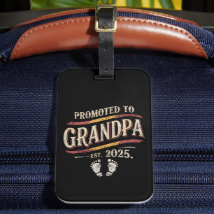 Promoted To Grandpa 2025 Grandpa est 2025  Luggage Tag