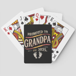 Promoted To Grandpa 2025 Grandpa est 2025  Playing Cards