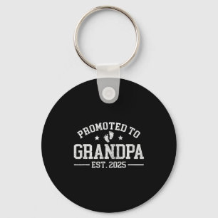 Promoted To Grandpa 2025 Grandpa Est 2025 T Shirt Key Ring