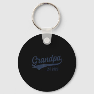 Promoted To Grandpa 2025 Grandpa Est 2025 T Shirt_ Key Ring