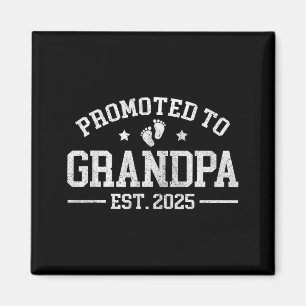 Promoted To Grandpa 2025 Grandpa Est 2025 T Shirt Magnet