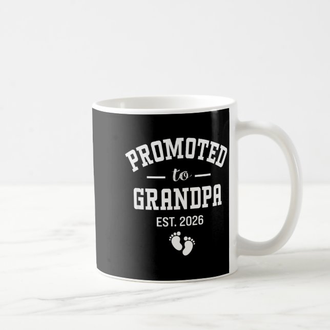 Promoted To Grandpa 2026 First Time Grandfather Me Coffee Mug (Right)