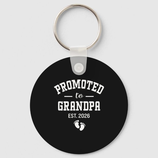 Promoted To Grandpa 2026 First Time Grandfather Me Key Ring (Front)