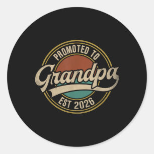 Promoted To Grandpa 2026 New Grandfather Baby Anno Classic Round Sticker