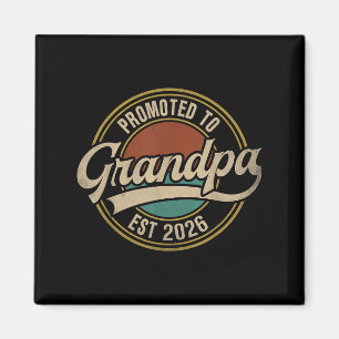 Promoted To Grandpa 2026 New Grandfather Baby Anno Magnet