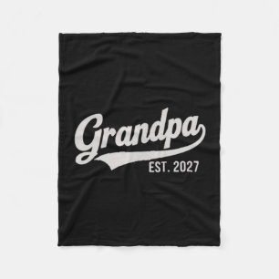 Promoted to Grandpa 2027 Grandpa Est 2027 Grandpa Fleece Blanket