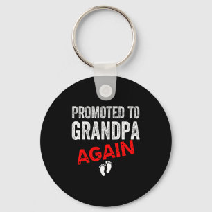 Promoted To Grandpa Again Dad Pregnancy Announceme Key Ring