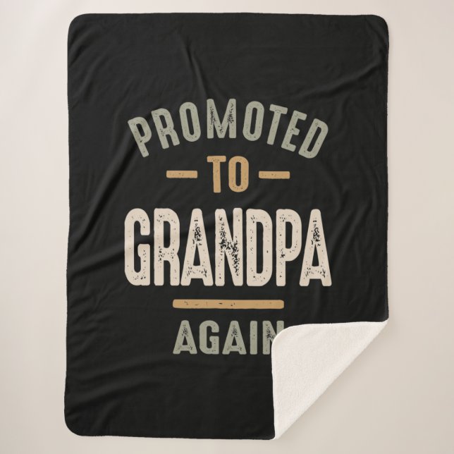 Promoted To Grandpa Again - Father and Grandpa Sherpa Blanket (Front)
