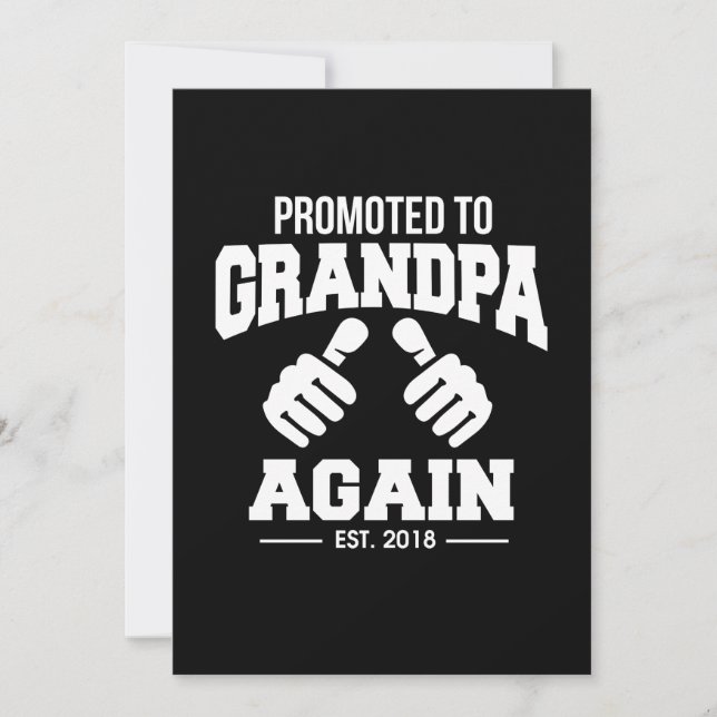 Promoted to Grandpa Again Funny Invitation (Front)