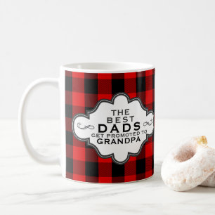 Promoted to Grandpa Country Chic Red Buffalo Check Coffee Mug