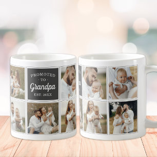 Promoted to Grandpa Custom 9 Photo Frame Coffee Mug