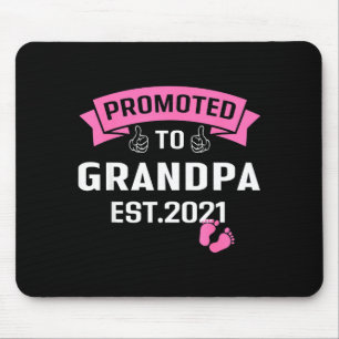 Promoted To Grandpa Est 2021 Funny New Grandfather Mouse Mat