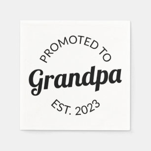 Promoted To Grandpa Est. 2023 I Napkin