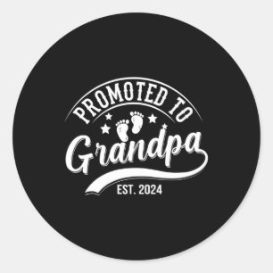 Promoted To Grandpa Est 2024 Classic Round Sticker