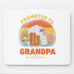 Promoted To Grandpa Est 2024 Fathers Day Vintage  Mouse Mat