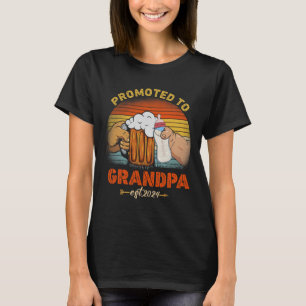 Promoted To Grandpa Est 2024 Fathers Day Vintage T-Shirt